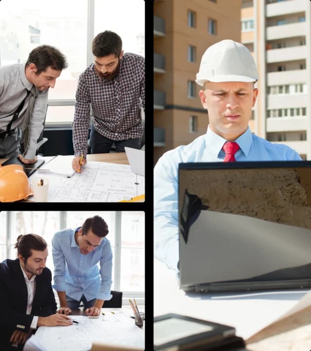 Construction consultant reviewing project plans with a homeowner